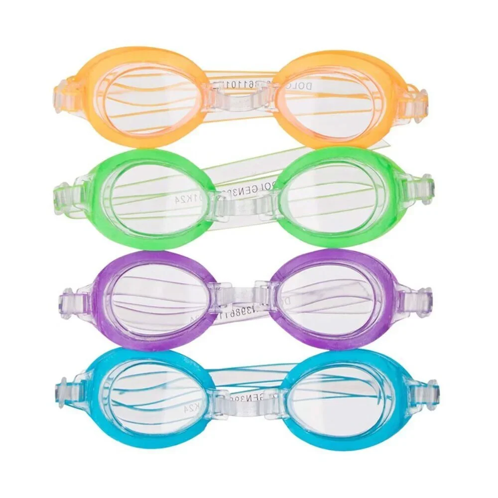 Kids Swimgear Goggles 4 Pack Pool Diving Eye Protection Adjustable Strap NEW